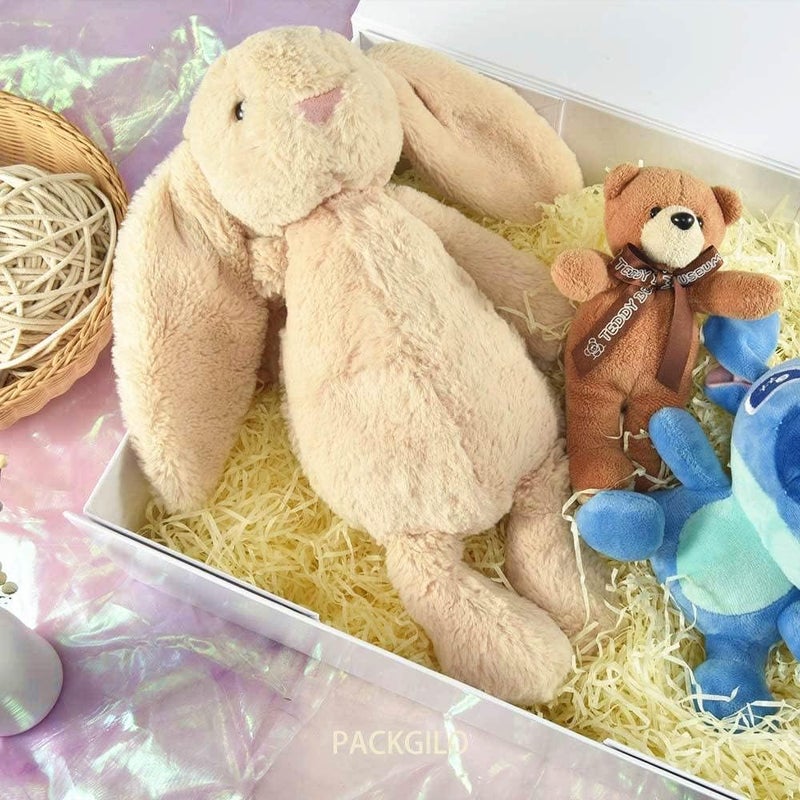 PACKGILO 1 Pcs White Extra Large Gift Box with Lid, 16.5 x 13 x 5.3 Inches, Hard Magnetic Giant Gift Boxes for Presents Clothes Robe Wedding Dress Sweater,Reusable Foldable Bridesmaid Proposal Box - Image 2